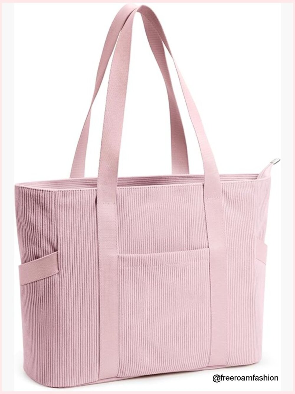 Large Zipper Tote Bag With Multiple Pockets For Work Travel Gym
